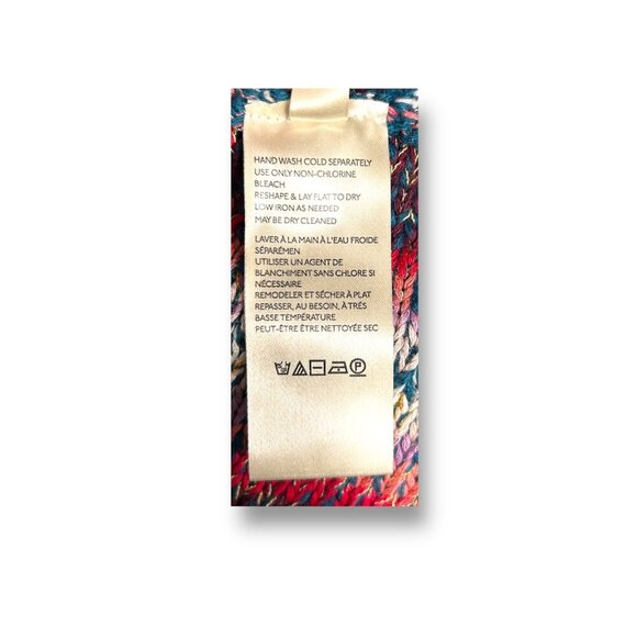 Free People L Radiate Pullover Sweater Rainbow Fringe Striped Boho Artsy NWT - Picture 7 of 11